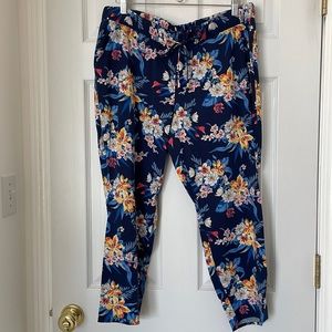 Old Navy Floral Pants w/ Drawstring & Pockets